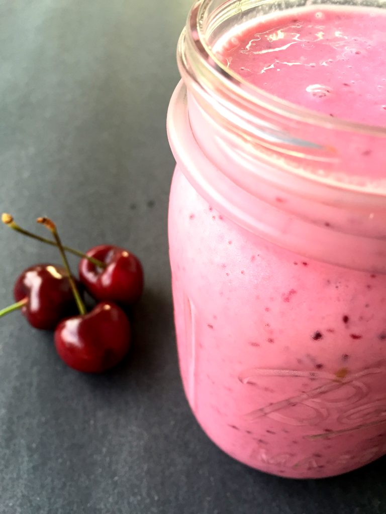 EASY 2 Ingredient Sweet Cherry Shakes! SO flavorful, summer-inspired, and extremely delicious! #vegan #glutenfree #recipe | Peach and the Cobbler