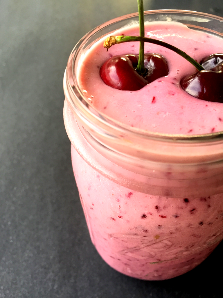 EASY 2 Ingredient Sweet Cherry Shakes! SO flavorful, summer-inspired, and extremely delicious! #vegan #glutenfree #recipe | Peach and the Cobbler