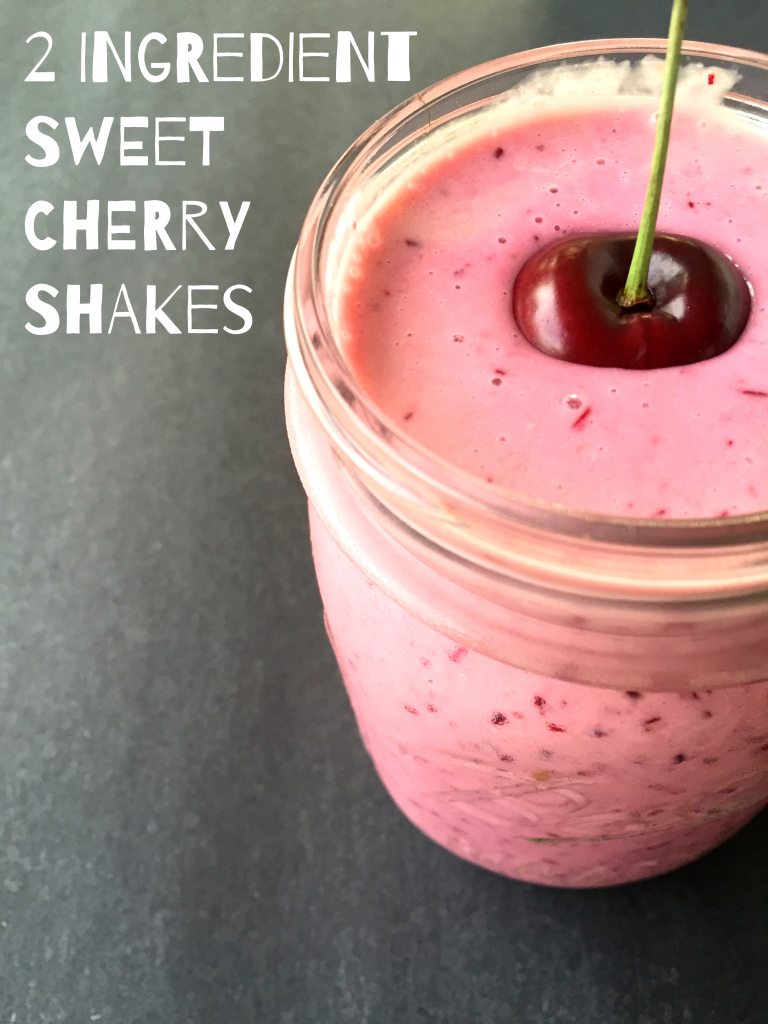 EASY 2 Ingredient Sweet Cherry Shakes! SO flavorful, summer-inspired, and extremely delicious! #vegan #glutenfree #cherries #dessert #recipe | Peach and the Cobbler