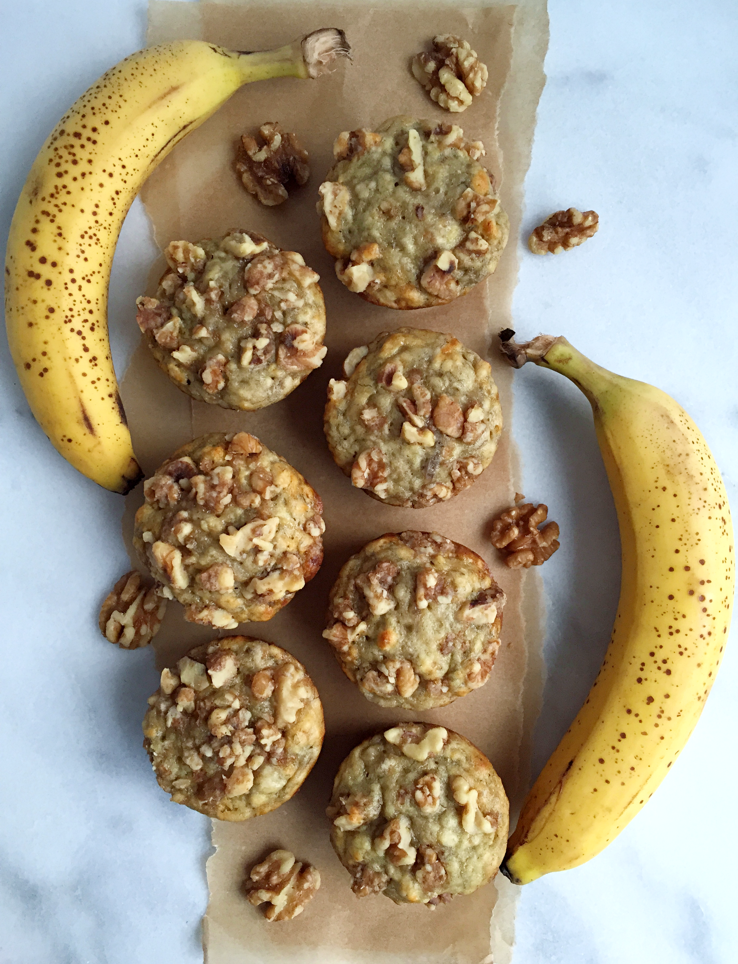 INCREDIBLE Banana Bread Walnut Crunch Muffins! Super moist with the perfect crunch topping and completely dairy free! #dairyfree #recipe | Peach and the Cobbler