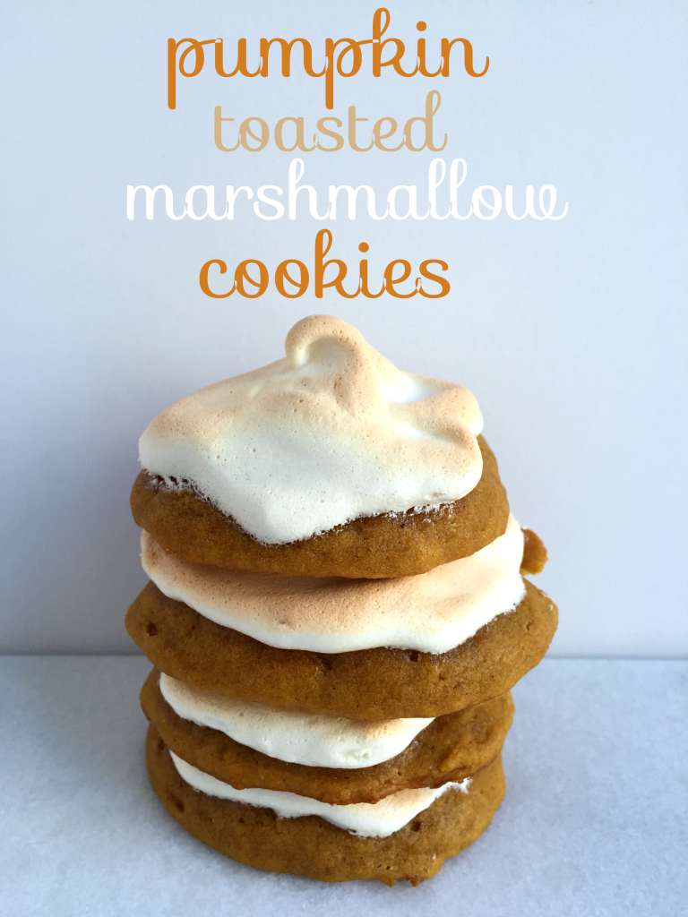 DELICIOUS Pumpkin Toasted Marshmallow Cookies! SUPER moist pumpkin cookie topped with pillowy toasted marshmallow topping! YUM! #dairyfree #recipe | Peach and the Cobbler