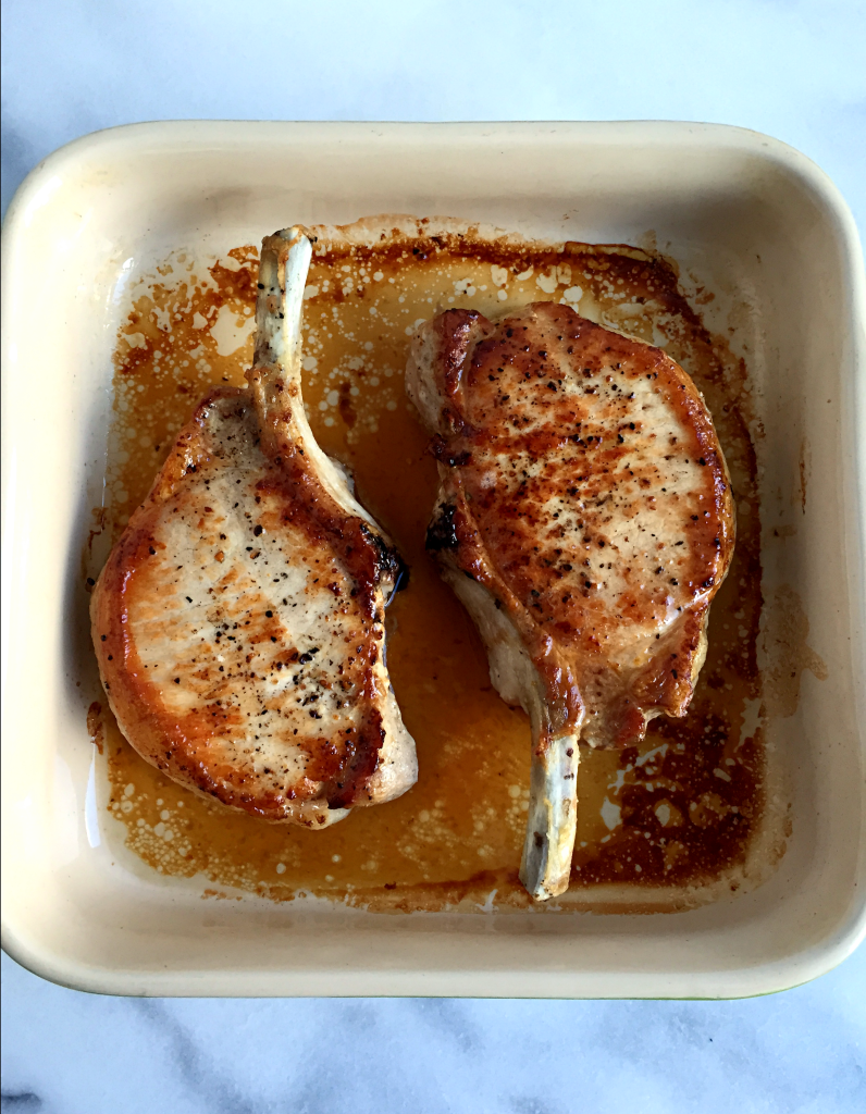 AMAZING Caramelized Apple Bacon Pork Chops! #recipe #dairyfree #glutenfree | Peach and the Cobbler