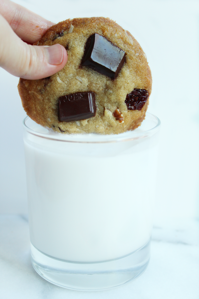 AMAZING Dark Chocolate Toasted Pecan Cookies! Soft gooey middles, crispy/crunchy edges = the PERFECT cookie!  #dairyfree #recipe | peachandthecobbler.com