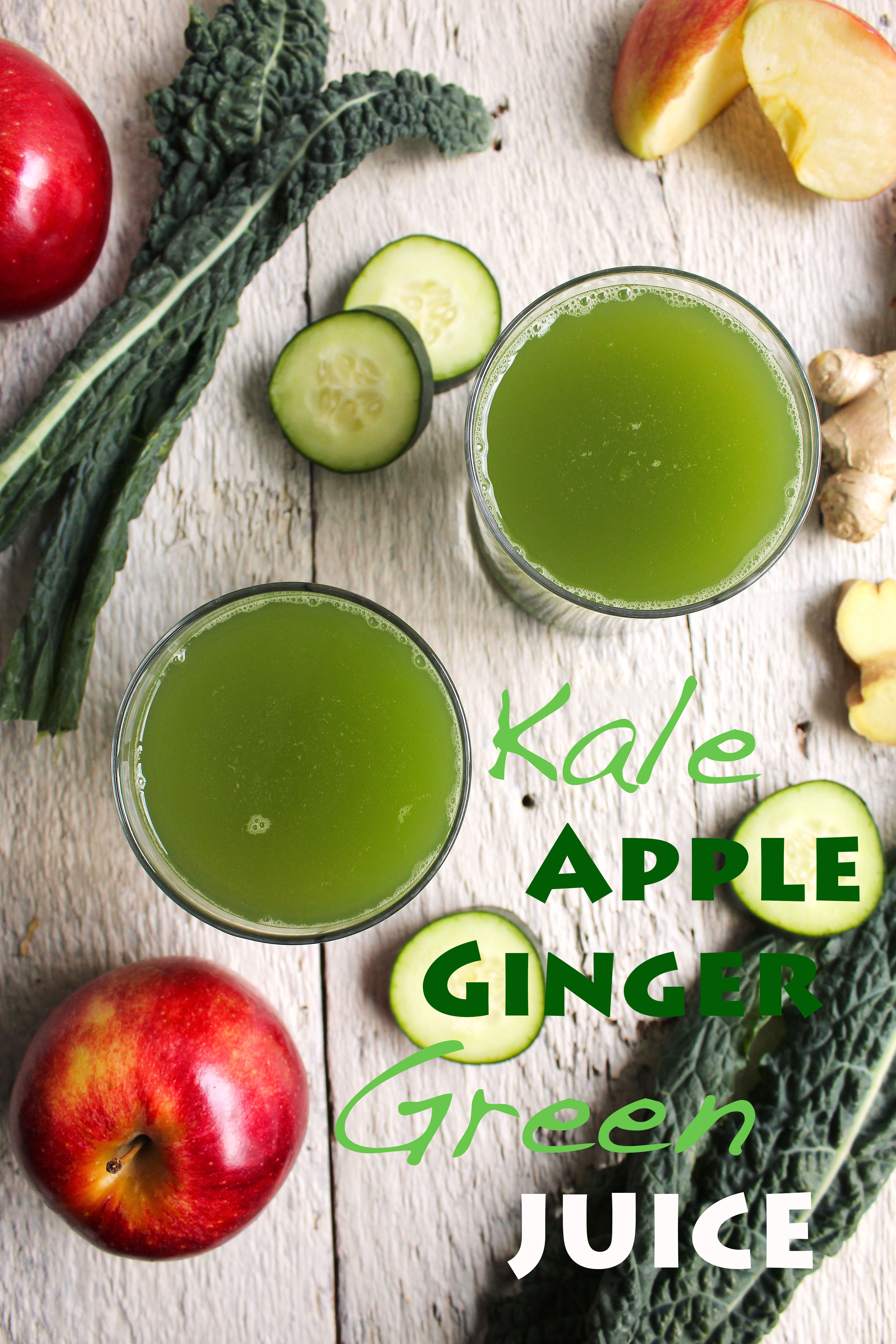DELICIOUS Kale Apple Ginger Green Juice! Your new green juice recipe WITHOUT a juicer! Perfectly sweet + a spicy kick from ginger! YES! #vegan #glutenfree #recipe | peachandthecobbler.com
