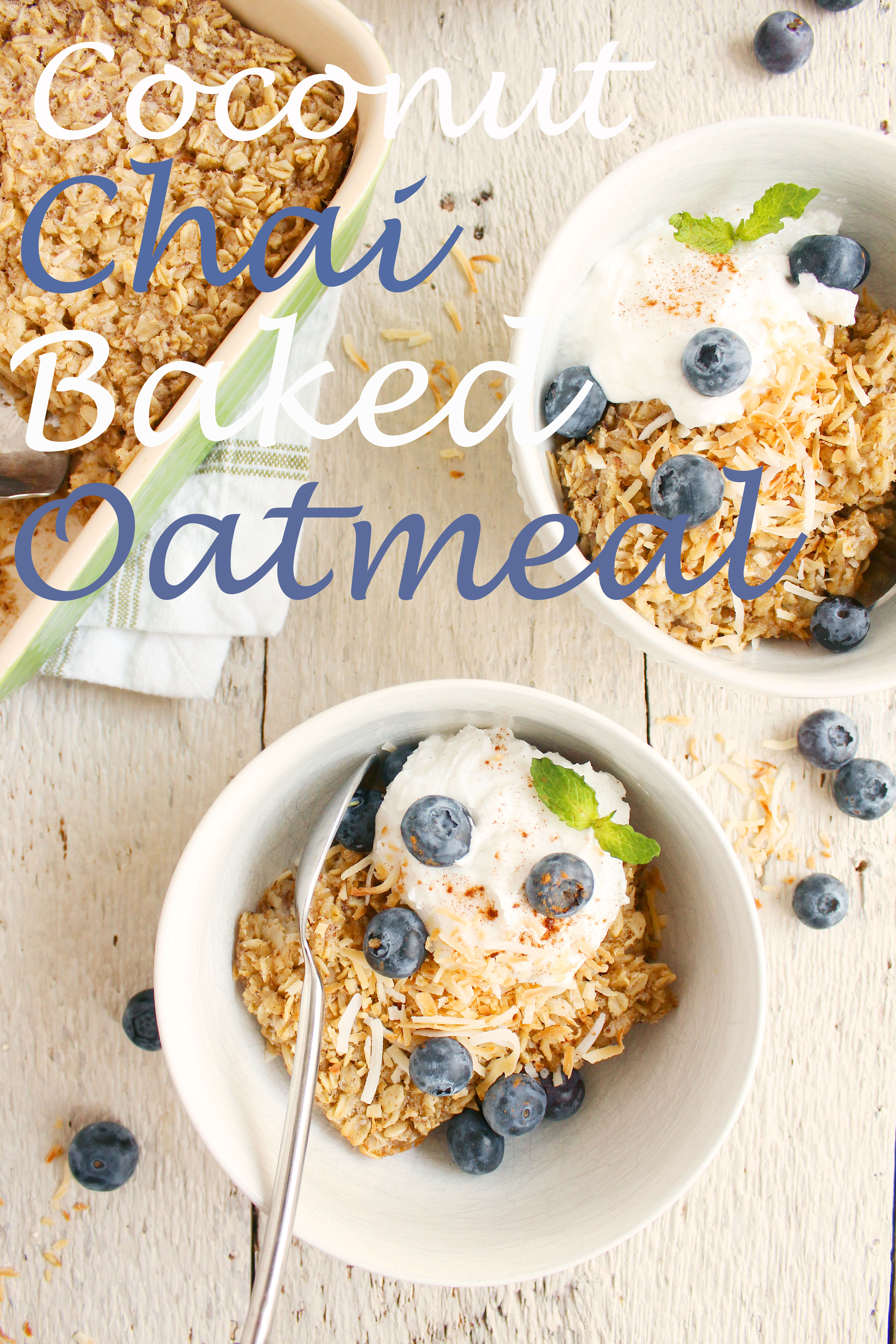 DELICIOUS Coconut Chai Baked Oatmeal! Your new breakfast go-to that's naturally sweetened, creamy + chewy, and SO YUM! #vegan #glutenfree #recipe | Peach and the Cobbler