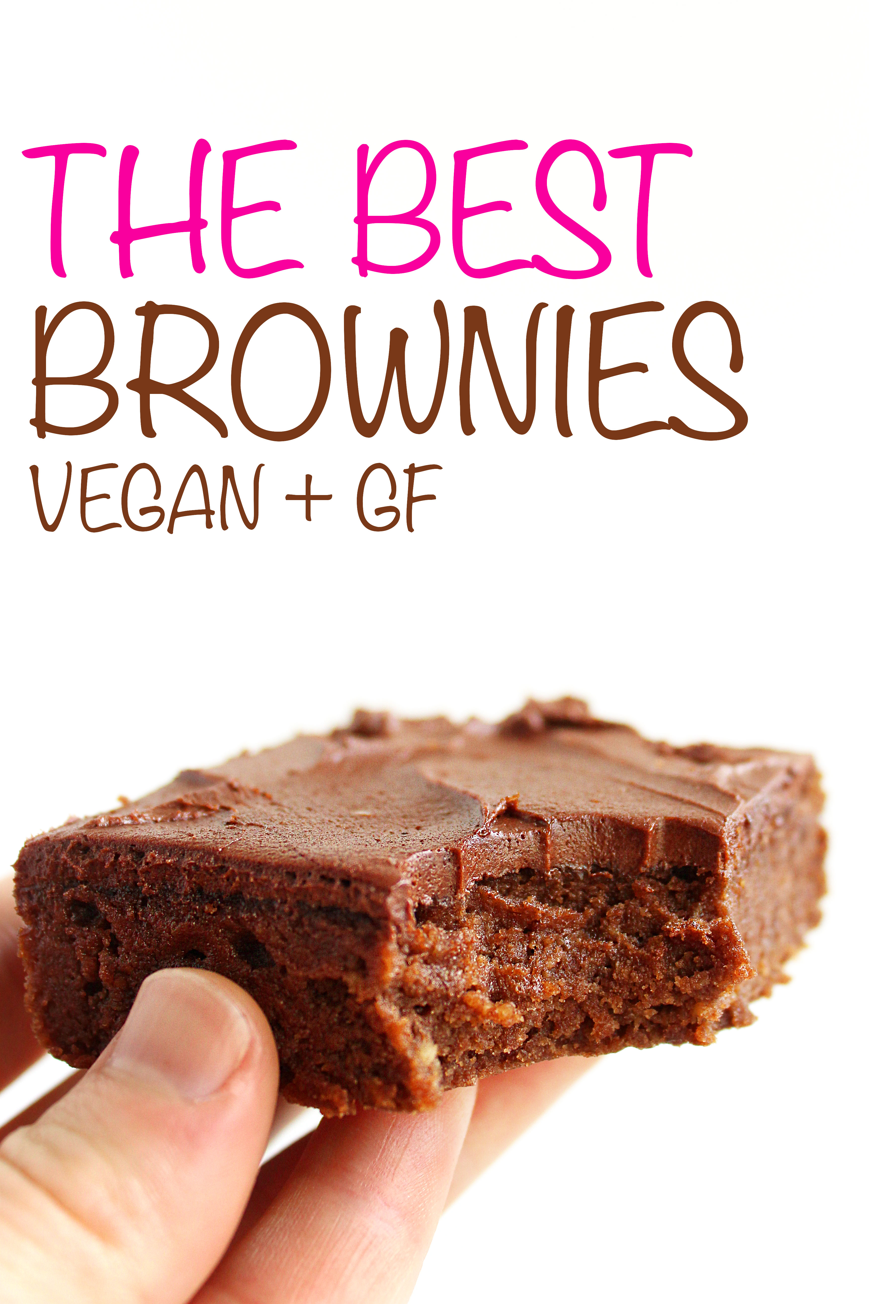 The BEST Gluten Free Vegan Brownies! Super fudgy & chocolatey, naturally sweetened, and SO delicious! #brownies #vegan #glutenfree | Peachandthecobbler.com