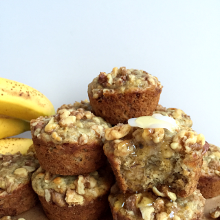 Banana Bread Walnut Crunch Muffins