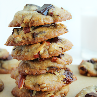 Dark Chocolate Toasted Pecan Cookies