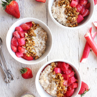 Quinoa Breakfast Bowls w/ Strawberry Rhubarb Compote